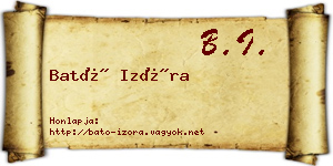 Bató Izóra névjegykártya